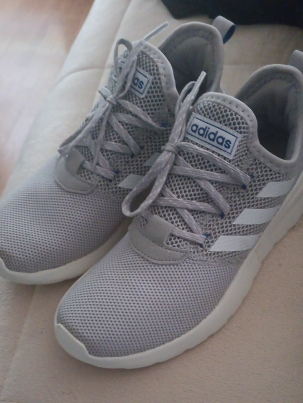 adidas Light Gray Mesh Running Sneakers